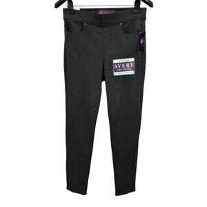 Gloria Vanderbilt Heather Grey Avery Pull-On Ponte Pant Slim Leg Mid-Rise Size 8